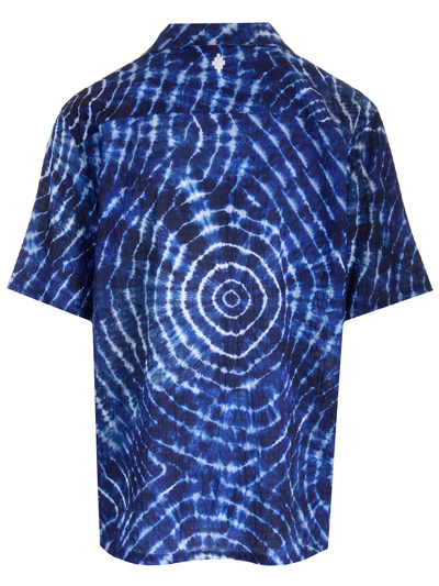 Shop Marcelo Burlon County Of Milan Soundwaves Shirt In Blue