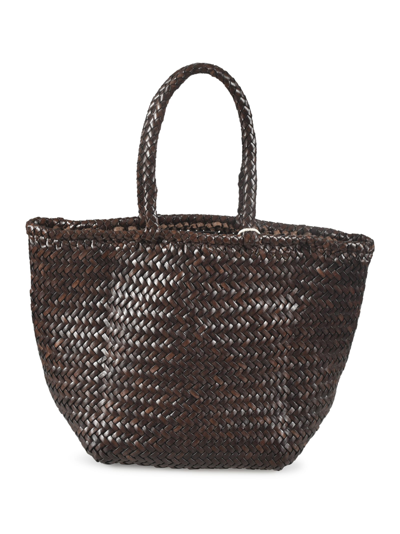 Shop Dragon Diffusion Grace Basket Small Shopper Bag In Dark Brown