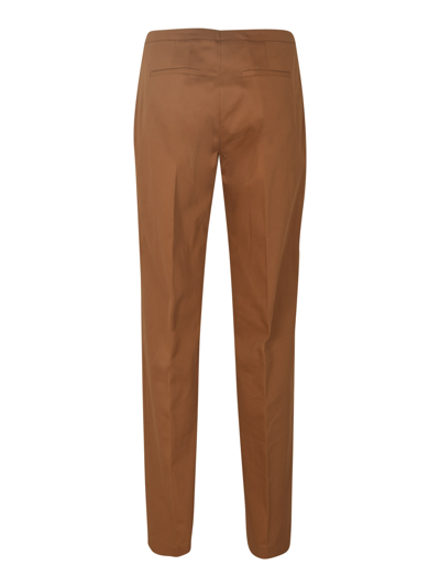 Shop Kiltie High-waist Regular Plain Trousers In Noisette