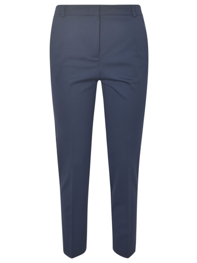 Shop Pinko Slim Fit Plain Cropped Trousers In Blue