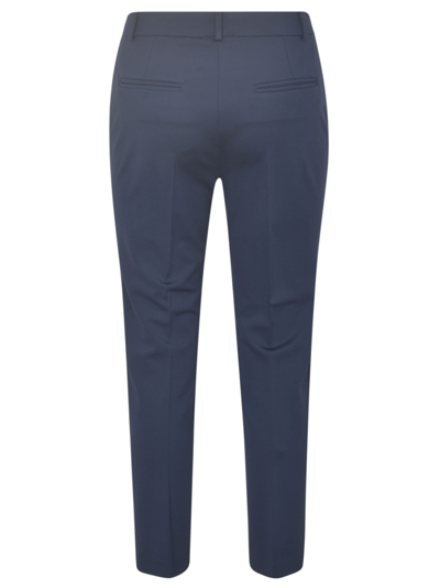 Shop Pinko Slim Fit Plain Cropped Trousers In Blue