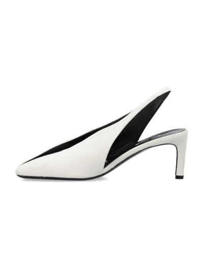 Shop Jil Sander High-heeled Slingback Pumps In Porcelain