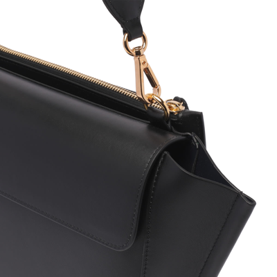 Shop Wandler Medium Hortensia Handbag In Black