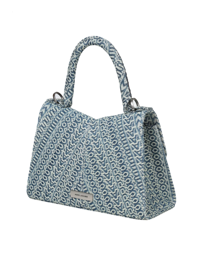 Shop Marc Jacobs The Top Handle In Monogram Fabric In Sun Faded Denim