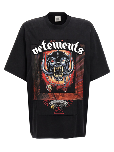 Shop Vetements Motorhead Patched T-shirt In Black