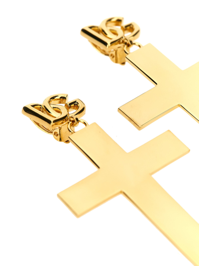Shop Dolce & Gabbana Cross Earrings In Gold