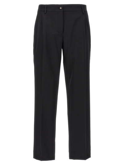 Dolce & Gabbana Trousers Wool Canvas Back Pockets In Black