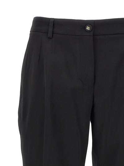 Dolce & Gabbana Trousers Wool Canvas Back Pockets In Black