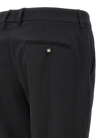 Dolce & Gabbana Trousers Wool Canvas Back Pockets In Black