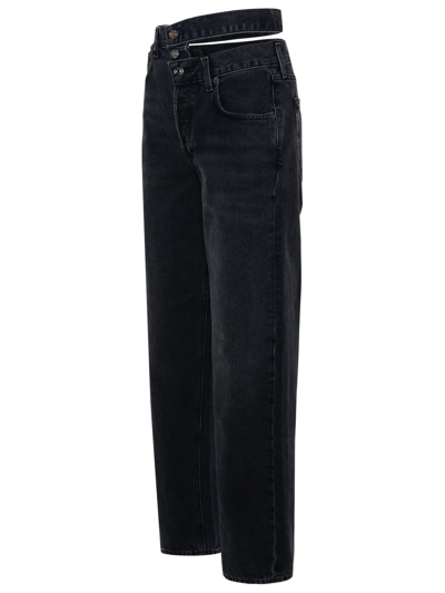 Shop Agolde Broken Jeans In Black Denim