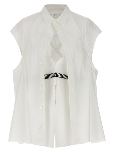 Shop Sacai Overlay Shirt In White