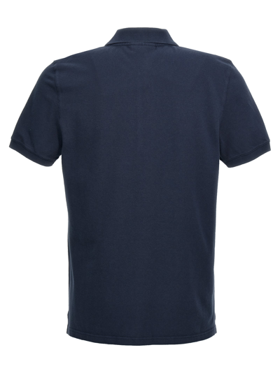 Shop Maison Kitsuné Fox Head Polo Shirt In Blue