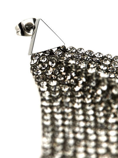 Shop Rabanne Chainmail Earrings In Silver
