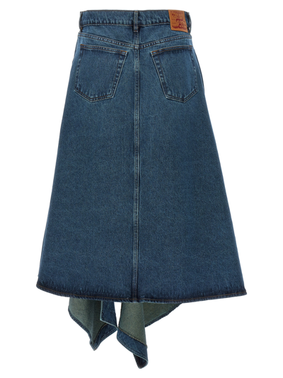 Shop Y/project Evergreen Cut Out Denim Skirt In Blue