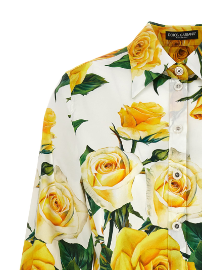 Shop Dolce & Gabbana Rose Gialle Shirt In Yellow