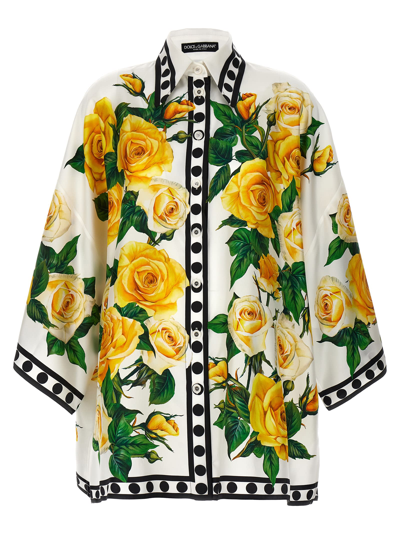Shop Dolce & Gabbana Rose Gialle Shirt In Yellow