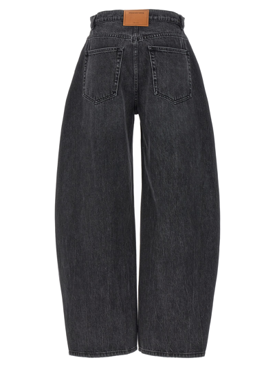 Shop Alexander Wang Oversized Rounded Jeans In Gray