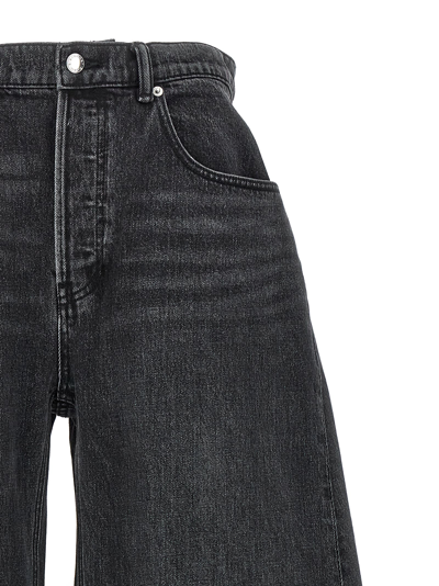 Shop Alexander Wang Oversized Rounded Jeans In Gray
