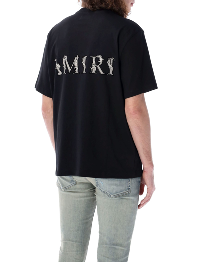 Shop Amiri Baroque Logo T-shirt In Black