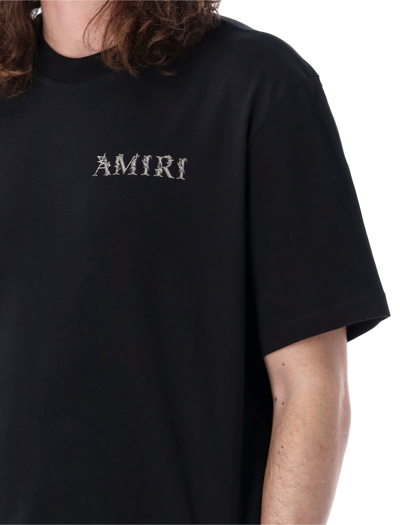 Shop Amiri Baroque Logo T-shirt In Black