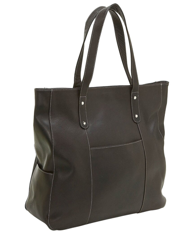 Shop Le Donne Slip Pocket Large Leather Tote In Brown