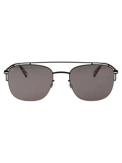 Shop Mykita Nor Navigator Frame Sunglasses In Black