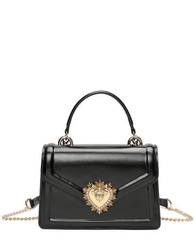 Shop Tiffany & Fred Paris Smooth Leather Top Handle Satchel In Black