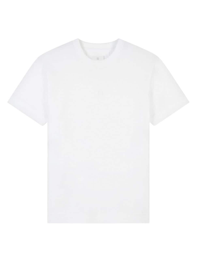 Shop Givenchy Men's T-shirt In 4g Embroidered Jersey In White