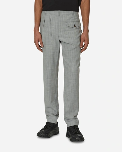 Shop Comme Des Garçons Homme Deux Deconstructed Checked Wool Trousers In Grey