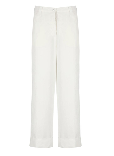 Shop Dries Van Noten Straight Leg Trousers In White