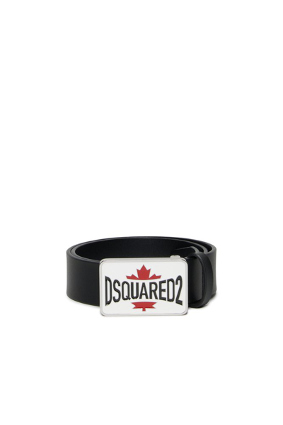 Shop Dsquared2 Kids Logo Buckled Belt In Black