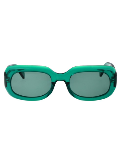 Shop Longchamp Rectangular Frame Sunglasses In Green
