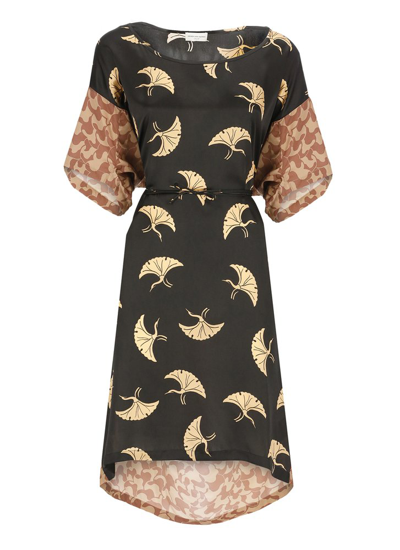 Shop Dries Van Noten Bird Printed Midi Dress In Multi