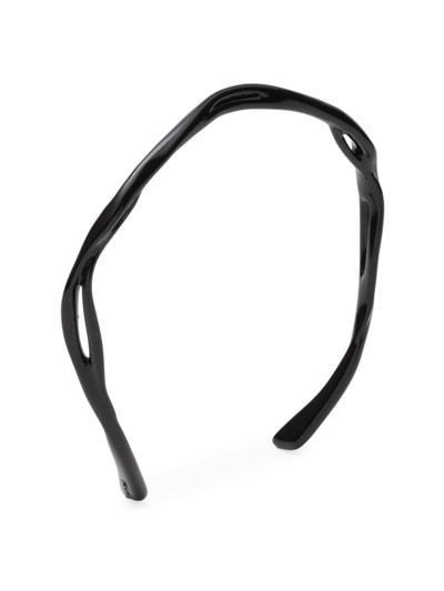 Shop Prada Men's Nylon Fiber Headband In Black