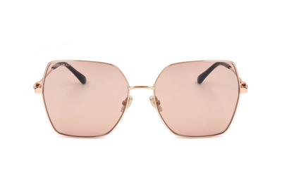 Shop Jimmy Choo Eyewear Square Frame Sunglasses In Gold