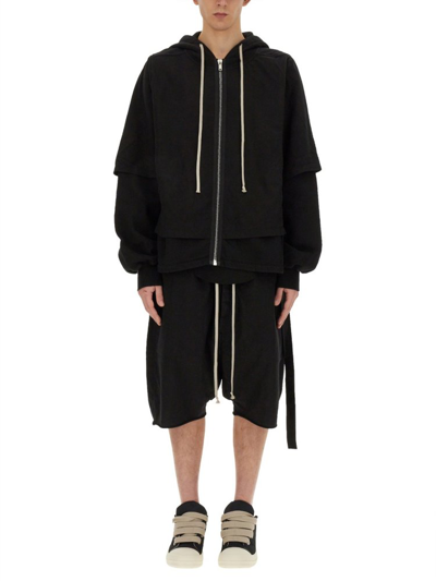 Shop Rick Owens Drkshdw Oversized Zipped Hoodie In Black