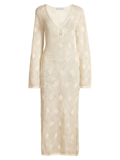 Shop Faithfull The Brand Women's Roma Serena Pointelle Knit Dress In Off White
