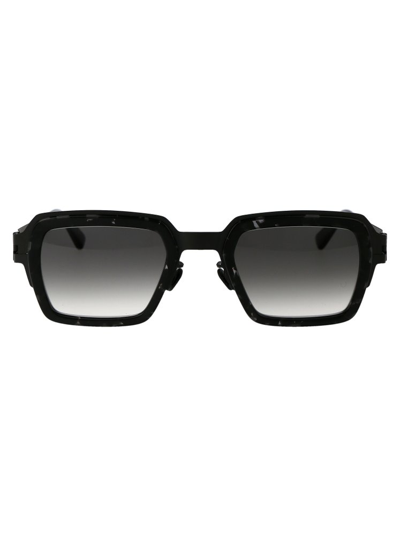 Shop Mykita Lennon Square Frame Sunglasses In Black