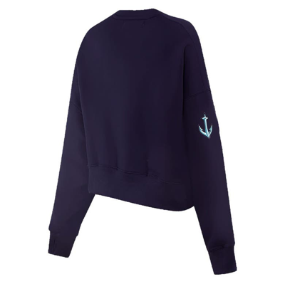Shop Pro Standard Deep Sea Blue Seattle Kraken Mascot Crewneck Pullover Sweatshirt In Navy