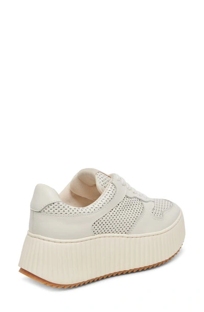 Shop Dolce Vita Daisha Platform Sneaker In White Perforated Leather