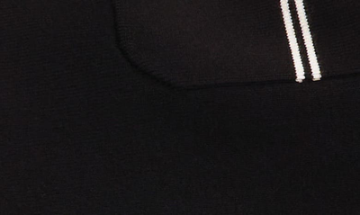 Shop Halogen Contrast Trim Two-pocket Cardigan In Rich Black