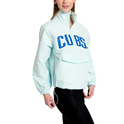 Shop Lusso Light Blue Chicago Cubs Parker Half-zip Jacket