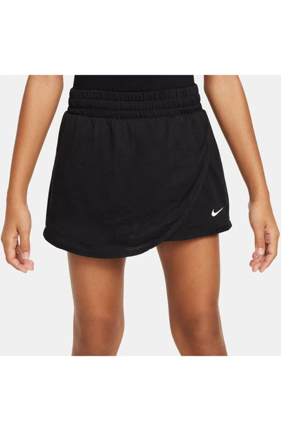 Shop Nike Kids' Dri-fit Breezy Mid Rise Skort In Black/ White