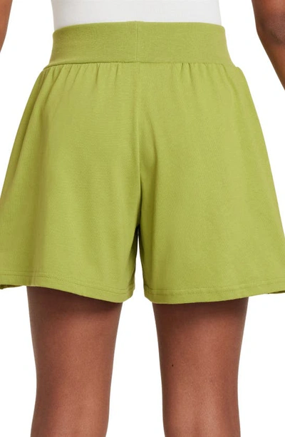 Shop Nike Kids' Cotton Jersey Shorts In Pear/ Olive Aura