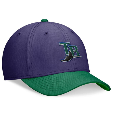 Shop Nike Purple/green Tampa Bay Rays Cooperstown Collection Rewind Swooshflex Performance Hat