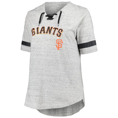 Shop Profile Heather Gray San Francisco Giants Plus Size Lace-up T-shirt