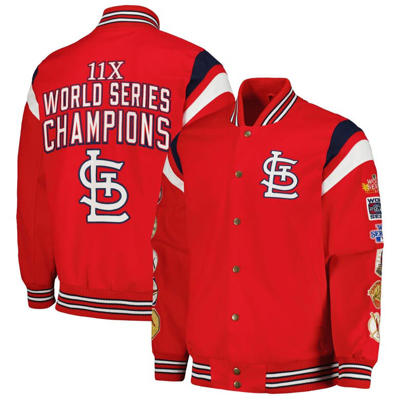 Shop G-iii Sports By Carl Banks Red St. Louis Cardinals Quick Full-snap Varsity Jacket