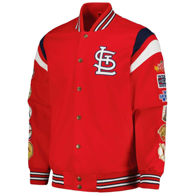 Shop G-iii Sports By Carl Banks Red St. Louis Cardinals Quick Full-snap Varsity Jacket