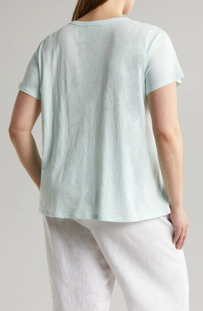 Shop Eileen Fisher Crewneck Organic Cotton T-shirt In Clear Water