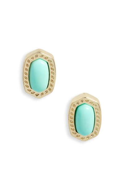 Shop Kendra Scott Ellie Mini Stud Earrings In Gold Mint Magnesite